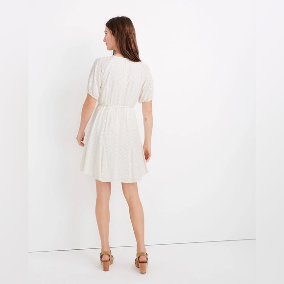 NWT Madewell Cream Eyelet Tassel-Tie Mini Dress - Picture 6 of 7